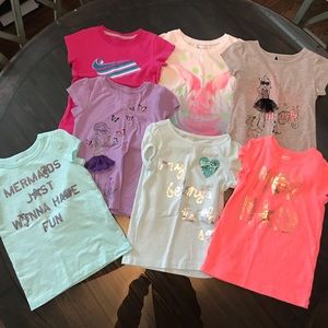 Little Girls Short Sleeve Shirts Bundle Of 7